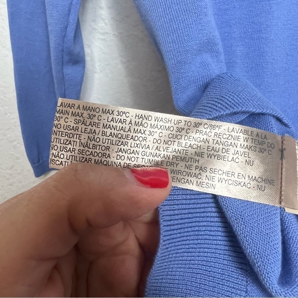 Massimo Dutti Blue Cotton Sweater Casual Blue Long Sleeve Top - Picture 4 of 8